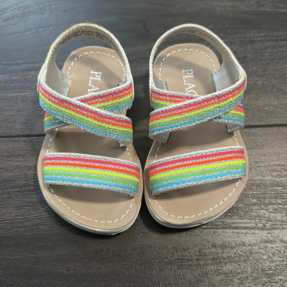 Children’s Place Rainbow Neon Sandals - Size 5
